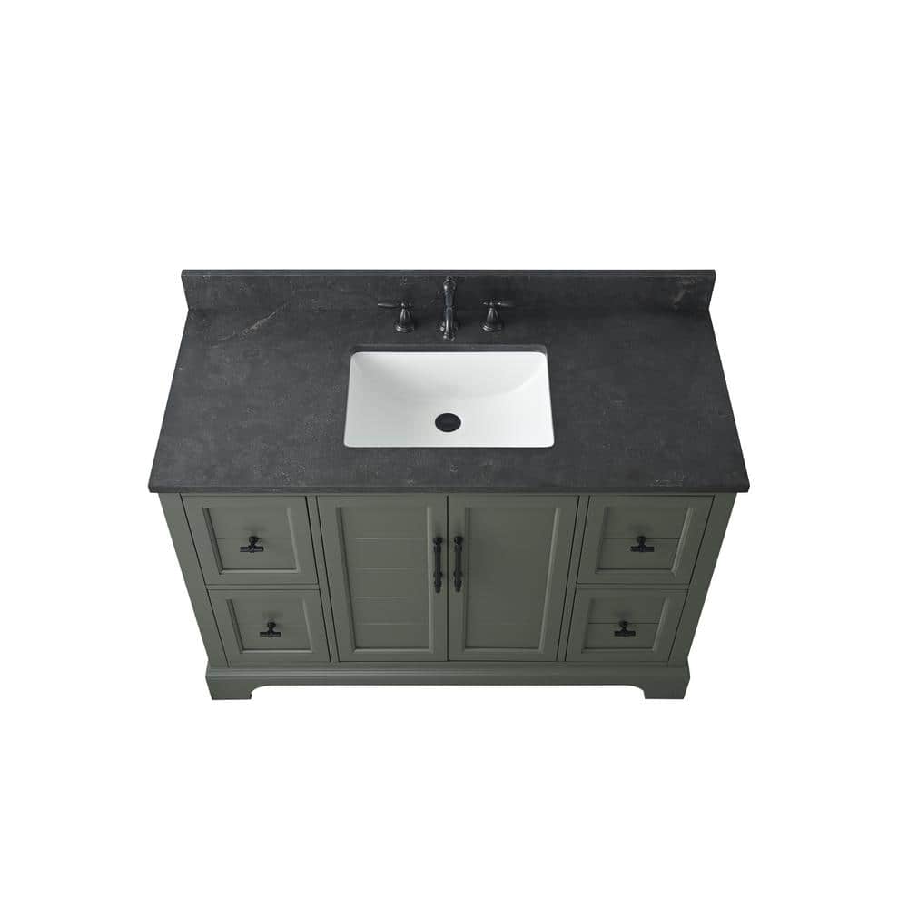 Vintage Green 48" Single Sink Bathroom Vanity with Stone Top