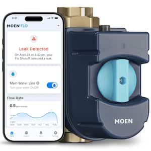 Flo 1.25 in. Shutoff Whole-Home Leak Detector and Automatic Water Shutoff Valve with Brass Fittings