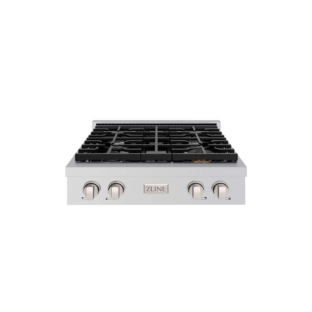 Paramount 30 in. 4-Burner Porcelain Cooktop in Stainless Steel