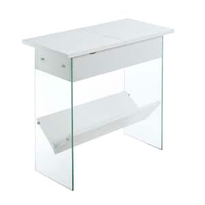 Soho 23.75 in. H White Electric Flip Top End Table