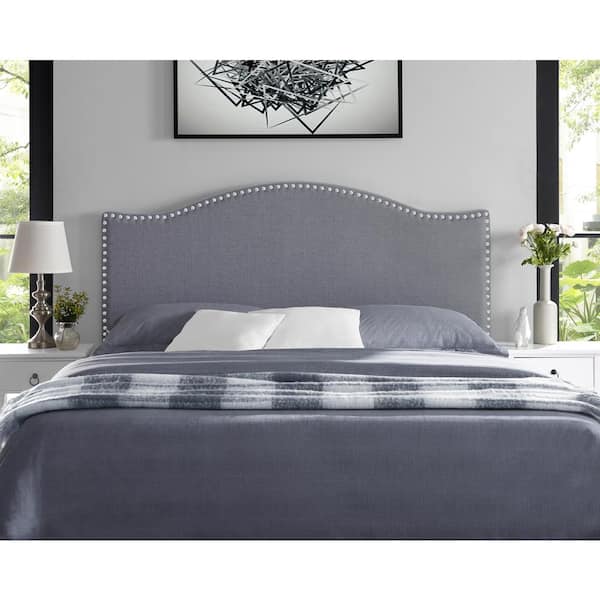 MAYKOOSH Light Gray Headboards For Queen Size Bed, Upholstered Nail ...