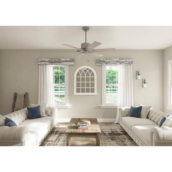 Hunter - Gilrock 52 in. Indoor Matte Silver Ceiling Fan For Bedrooms