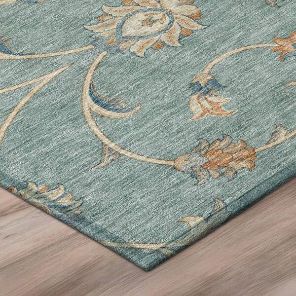 Chantille Machine Washable Indoor/Outdoor Abstract ACN3079 Teal 3 ft. x 4 ft. Area Rug