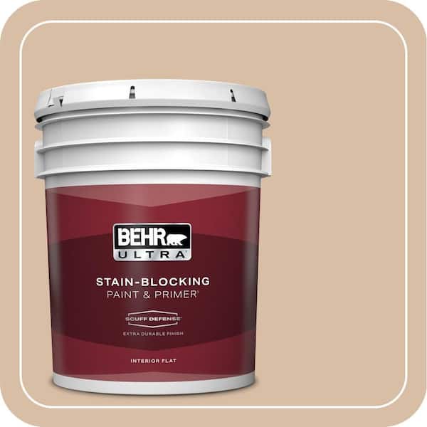 5 gal. #PPH-15 Nut Flavor Extra Durable Flat Interior Paint & Primer