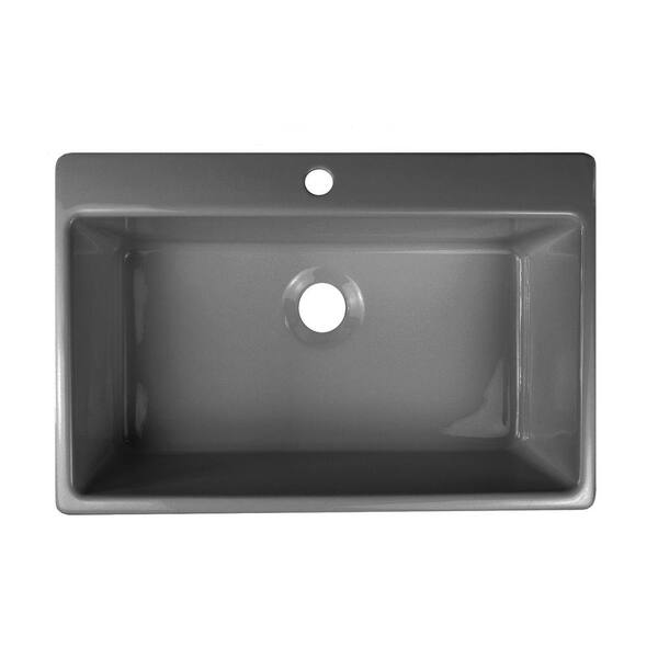 Lyons Industries Essence Drop-In Acrylic 33x22x9 in. 1-Hole Single Basin Kitchen Sink in Silver Metallic