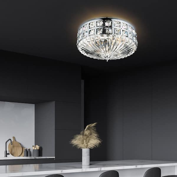 Bloome 4 Light Bowl Flush Mount With Chrome Finish