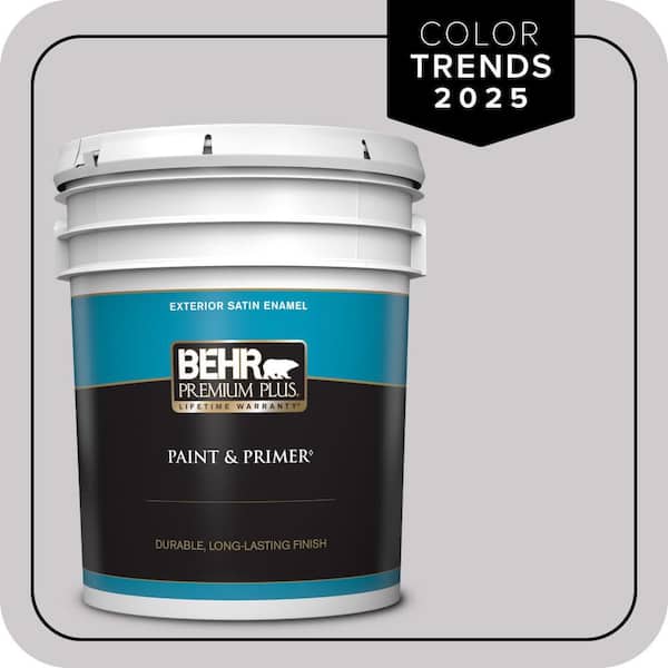 BEHR PREMIUM PLUS 5 gal. #MQ3-28 Rock Crystal Satin Enamel Exterior Paint & Primer