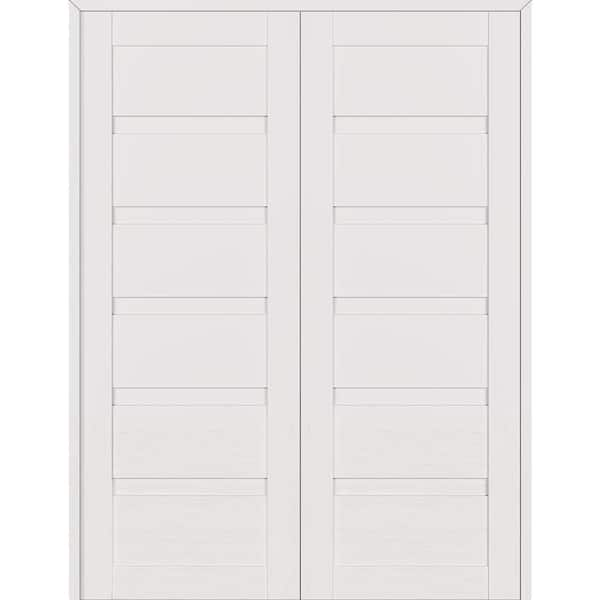 Belldinni Louver 48 in. x 79.375 in. Both Active Snow White Wood ...