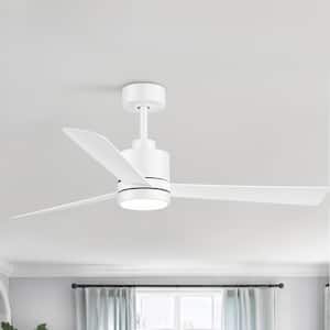 Claude 52 in. Integrated LED Indoor White-Blade White Ceiling Fan with Light and Remote Control Included