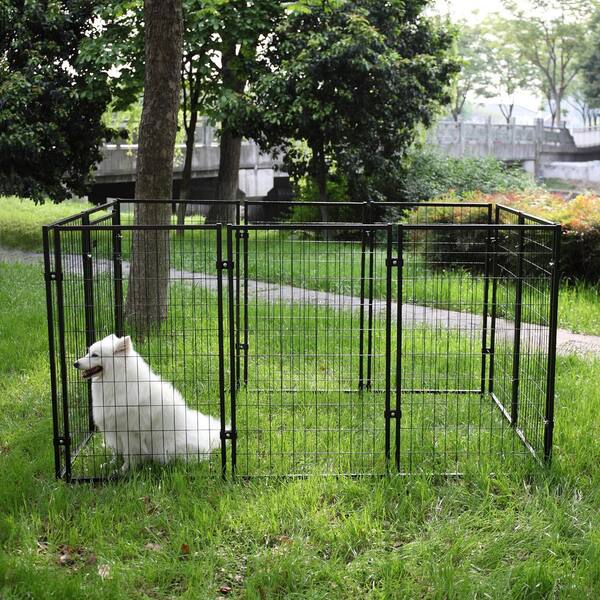 COZIWOW 0.0007-Acre In-Ground Dog Kennel Metal Pet Playpen-10 Panels The Home Depot