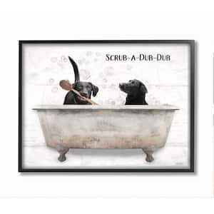 "Scrub a Dub Dub Quote Family Pet Dog Bath" by Lori Deiter Framed Typography Wall Art Print 24 in. x 30 in.