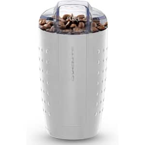 2.5 oz. White (CG225W) One-Touch Electric Coffee Grinder and Other Spices-Seeds with Nuts Grains-Stainless Steel Blades
