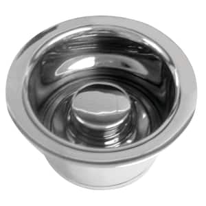 3-1/2 in. Extra-Deep Collar Kitchen Sink Waste Disposal Flange & Stopper, Polished Chrome