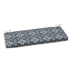 Novelty Rectangular Outdoor Bench Cushion in Blue