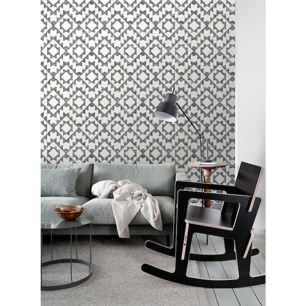Esta Home Fantine Black Geometric Wallpaper