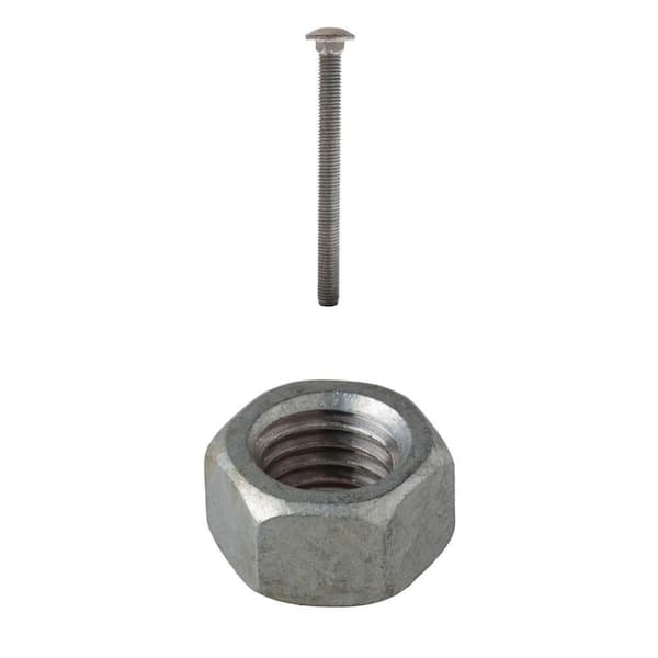 1/2 in.-13 x 6 in. Galvanized Carriage Bolt (25-Pack) and 1/2 in.-13 tpi Galvanized Hex Nut (50-Pack) Combo