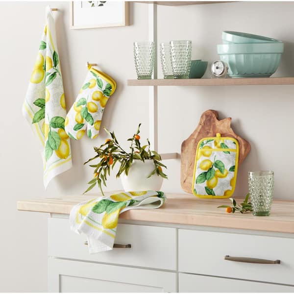 Lemon Bliss Printed Kitchen Towels, Set of 4