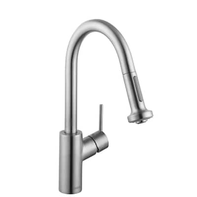 Talis S² Single-Handle Pull Down Sprayer Kitchen Faucet with QuickClean in Stainless Steel Optic