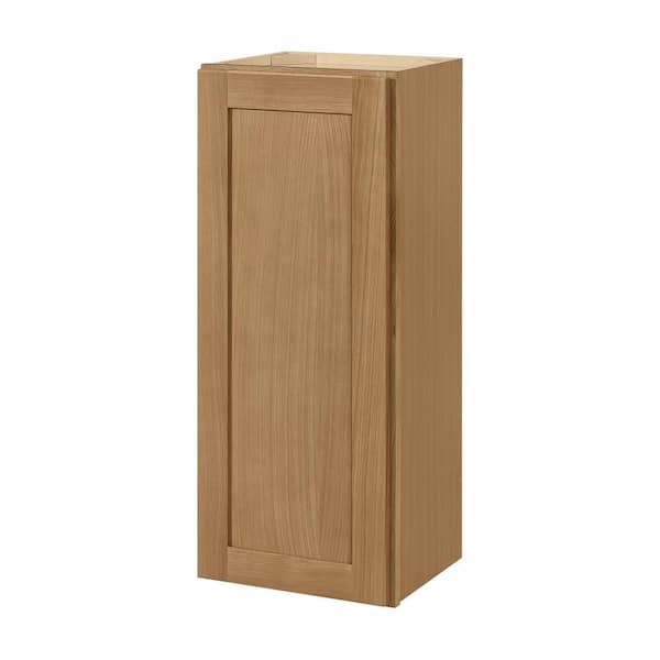 Hampton Bay Avondale 15 in. W x 12 in. D x 36 in. H Ready to Assemble Plywood Shaker Wall Kitchen Cabinet in White Oak