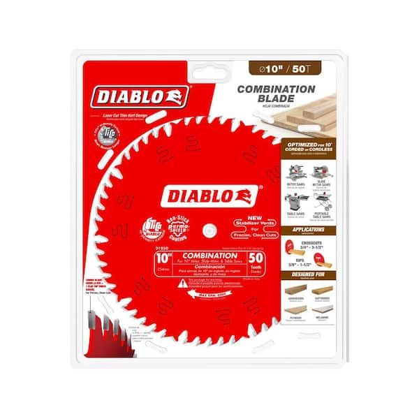 DIABLO 10in. x 50-Tooth Combination Saw Blade for Wood D1050X