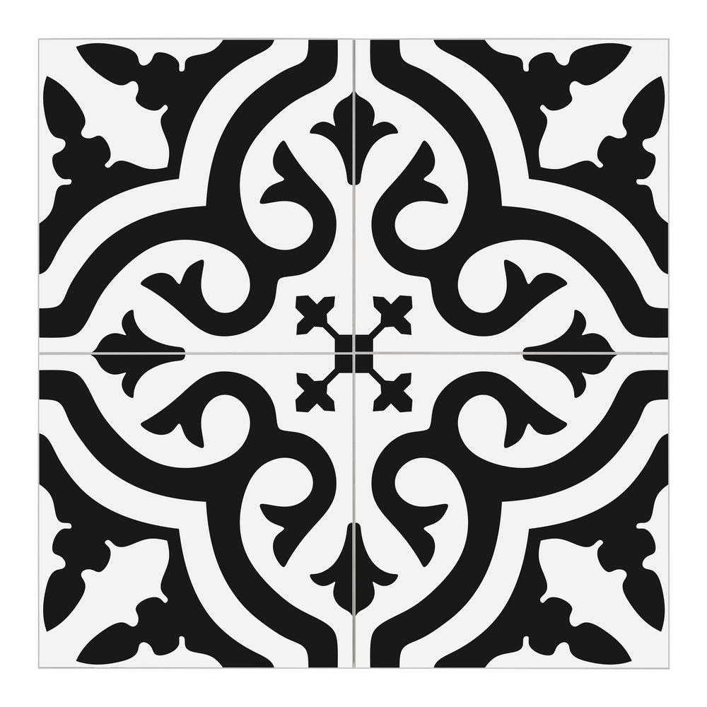 sunwings Patterned 12 in. x 12 in. Peel and Stick Encaustic Backsplash ...