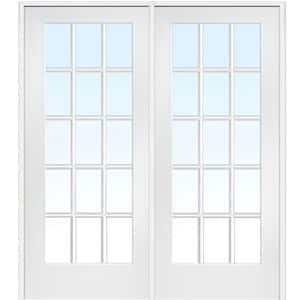 MMI Door 60 in. x 80 in. Both Active Primed MDF Glass 10-Lite Clear ...