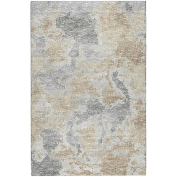 Dream Shag Premium Machine Washable Abstract ADS67 Beige 10 ft. x 14 ft. Area Rug