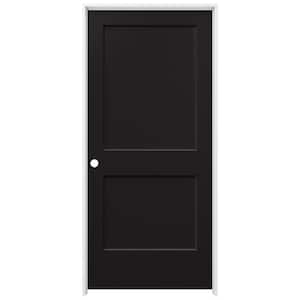 36 in. x 80 in. Monroe Black Painted Right-Hand Smooth Solid Core Molded Composite MDF Single Prehung Interior Door