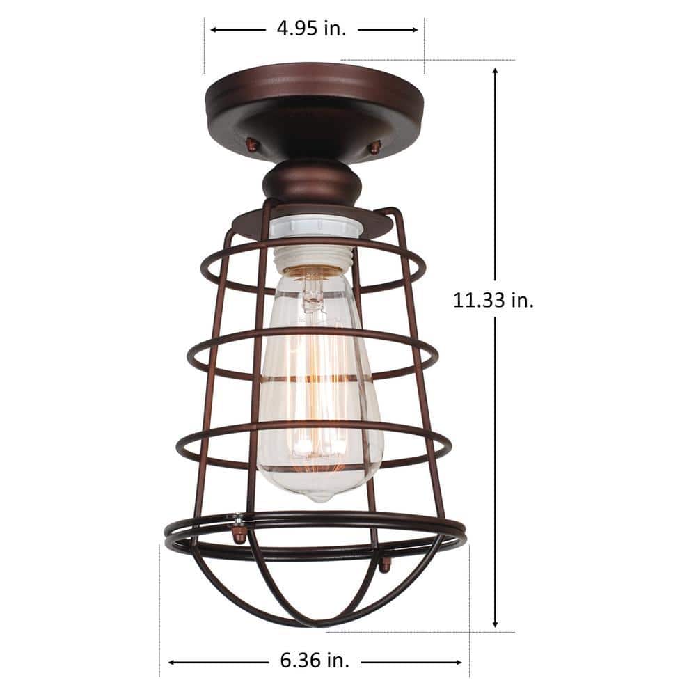 Ajax Coffee Bronze Modern Glass Ceiling Light