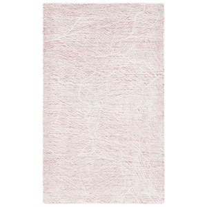 Metro Pink/Ivory Doormat 2 ft. x 3 ft. Solid Color Abstract Area Rug