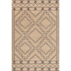 Elin Machine Washable Natural 4 ft. x 6 ft. Moroccan Easy-Jute Area Rug