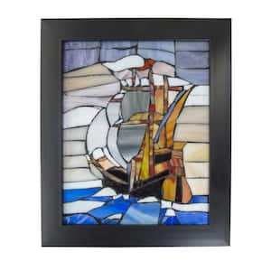 Sailboat 10 in. Wall Art Decor with Hand Rolled Art Glass Style