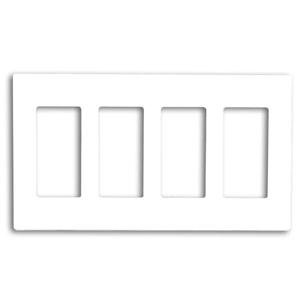 Leviton White 4 Gang Decorator Rocker Wall Plate 1 Pack 022 80312 0sw - What Is A Decora Wall Plate