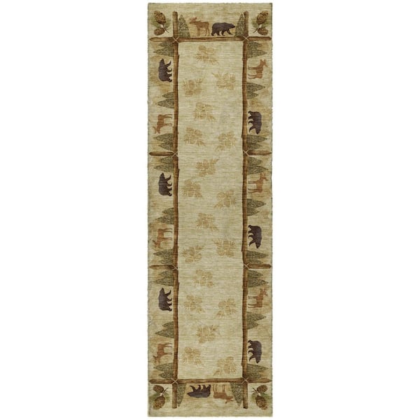 Dream Shag Premium Machine Washable Abstract ADS142 Khaki 2 ft. x 7 ft. Runner Rug