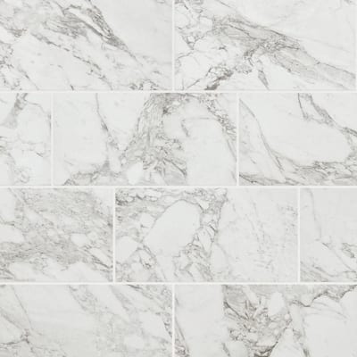 EpicClean Milton Arabescato Marble 12 in. x 24 in. Glazed Porcelain Floor and Wall Tile (15.6 sq. ft./Case)