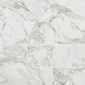 Milton 12 in. x 24 in. Arabescato Marble Porcelain Floor and Wall Tile (1.95 sq. ft./Each)