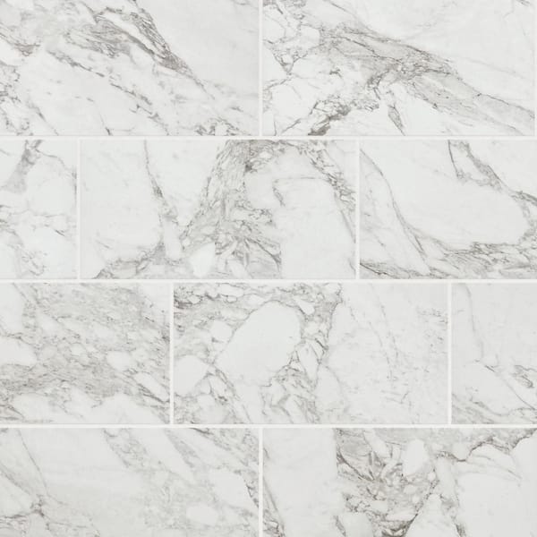 Marazzi Milton 12 in. x 24 in. Arabescato Marble Porcelain Floor and Wall Tile (1.95 sq. ft./Each)