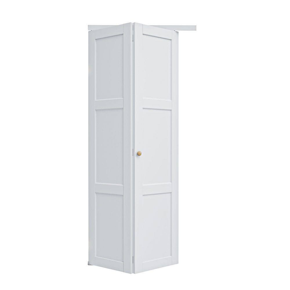 36 in. x 96 in. Solid Core 3 Panel White Primed Composite MDF Interior Closet Bi-Fold Door with Hardware price history on PriceWatchPro