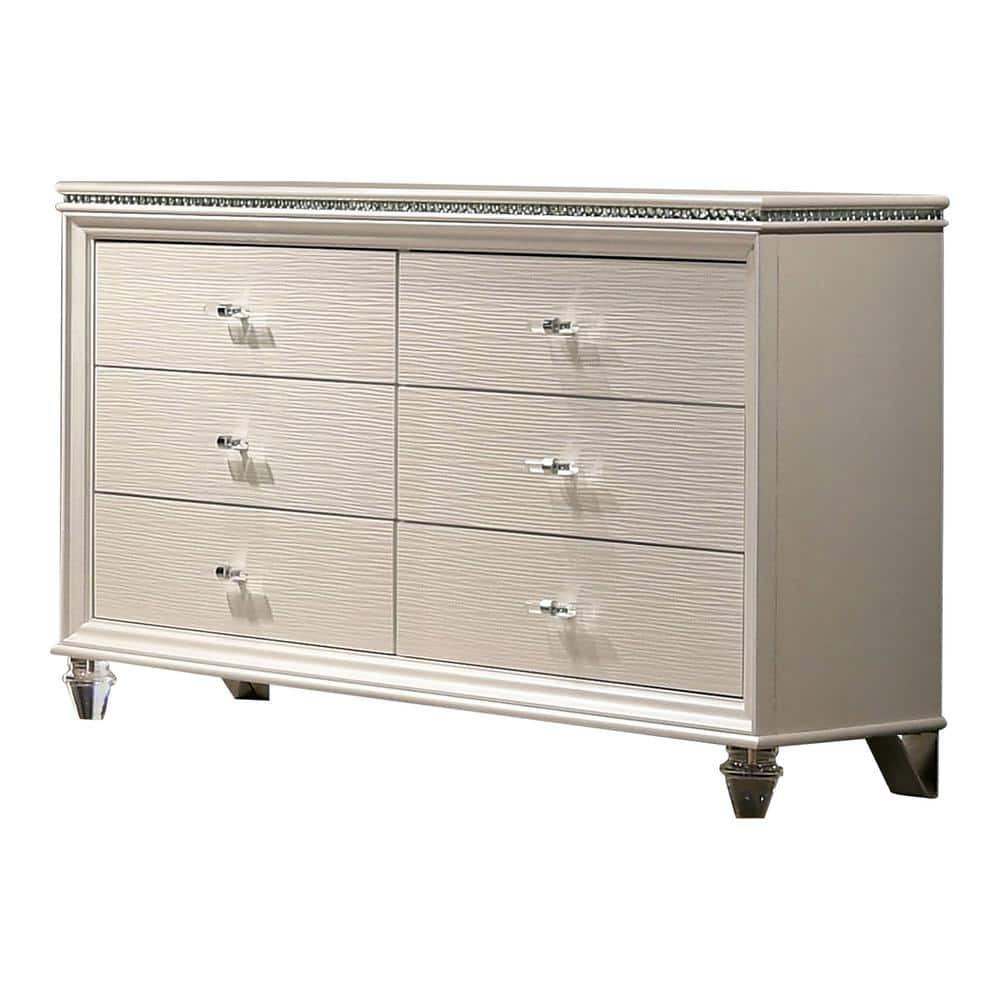 Panella Pearl White 6-Drawer 54.5 in. Dresser price history on PriceWatchPro
