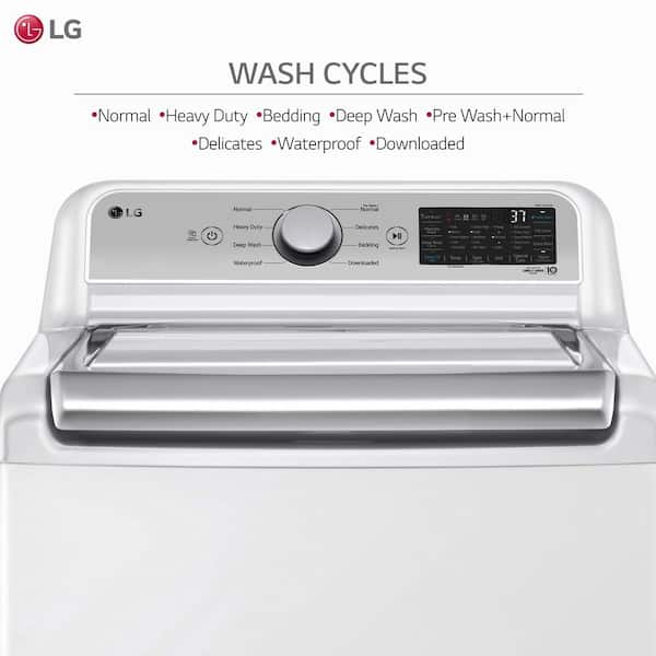 LG 5.3 cu. ft. SMART Top Load Washer in White with 4-way Agitator,  NeverRust Drum and TurboWash3D Technology WT7405CW - The Home Depot