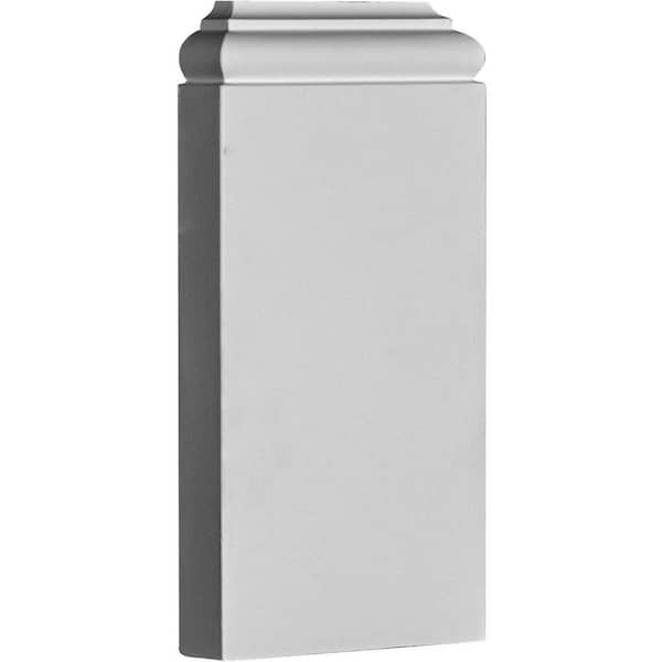 Ekena Millwork PB04X10X01CL Classic Plinth Block – 4 3/8" W X 9 5/8" H X 1 1/4" P, Primed White Polyurethane For Cabinets & Furniture