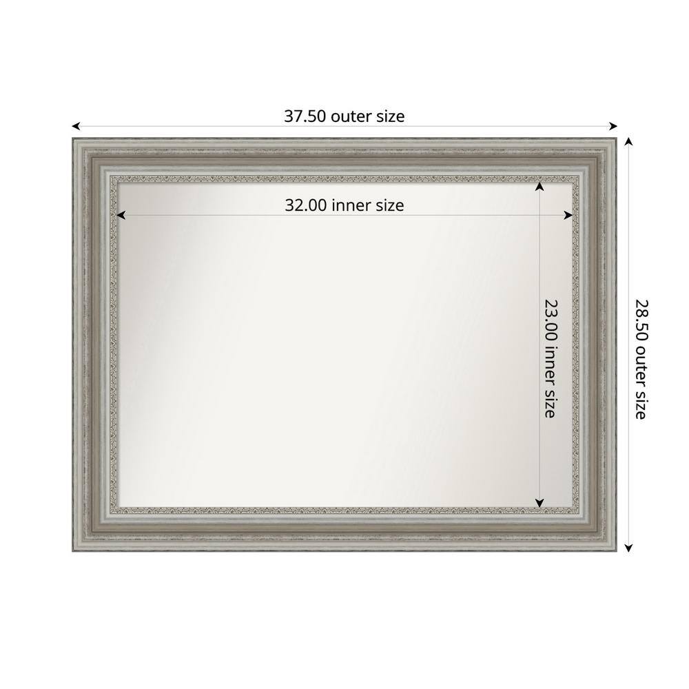 Parlor Silver 37.5 in. x 28.5 in. Custom Non-Beveled Recycled Polystyrene Framed Bathroom Vanity Wall Mirror price history on PriceWatchPro