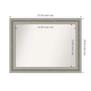 Parlor Silver 37.5 in. x 28.5 in. Custom Non-Beveled Recycled Polystyrene Framed Bathroom Vanity Wall Mirror