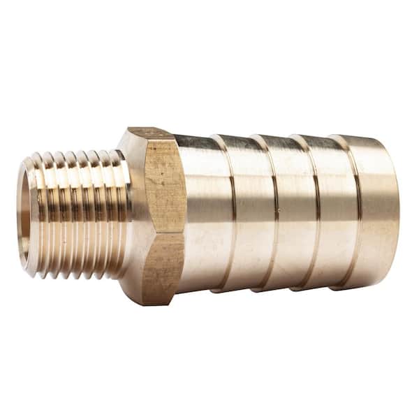 1 in. ID Hose Barb x 1/2 in. MIP Lead Free Brass Adapter Fitting (5-Pack)