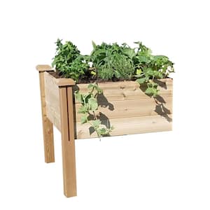 34 in. x 34 in. x 32 in. Modular Raised Garden Bed Extension Kit Wood Planter