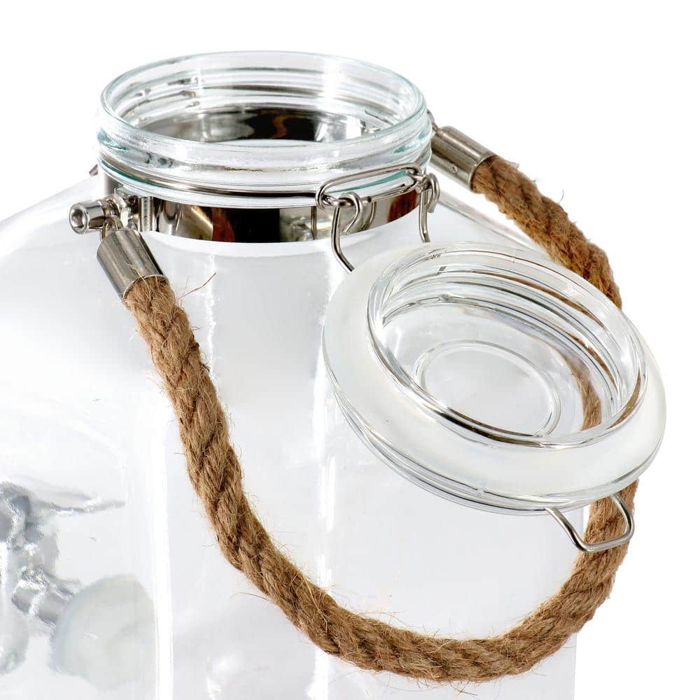 Ferris 1.3 Gallon Clear Glass Beverage Dispenser with Rope Handle