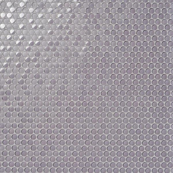 Ivy Hill Tile Contempo Lavender Circles 4 in. x 0.31 in. Polished and Frosted Glass Mosaic Tile Sample