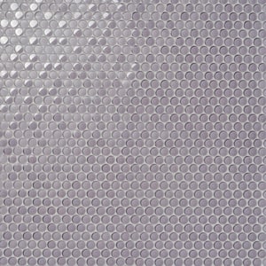 Contempo Lavender Circles 11-12 in. x 12 in. 8 mm Polished and Frosted Glass Mosaic Tile(0.96 sq. ft. )
