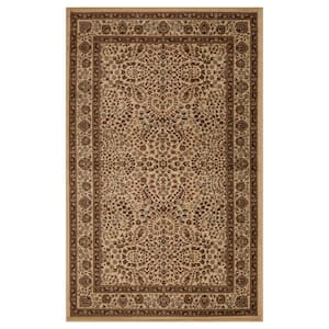 Astral Taupe 4 ft. x 6 ft. Floral Scroll Area Rug