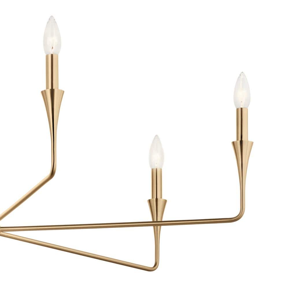 Champagne Bronze 6-Light Modern Candle Chandelier